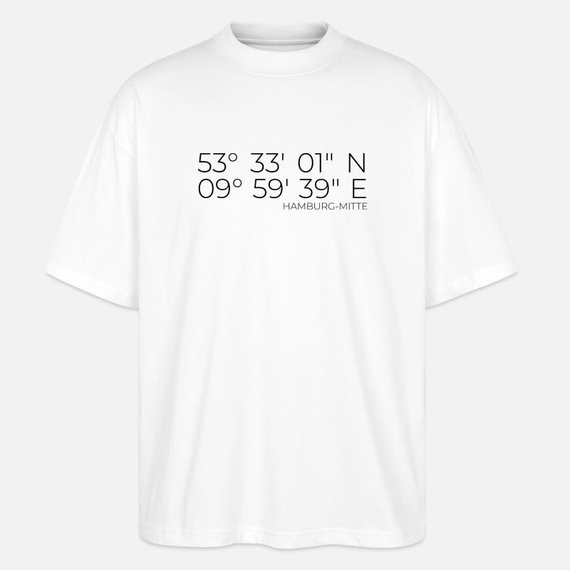 Coordonnées Hambourg-Mitte - T-shirt bio Blaster 2.0 coupe oversize Stanley/Stella Unisexe - blanc