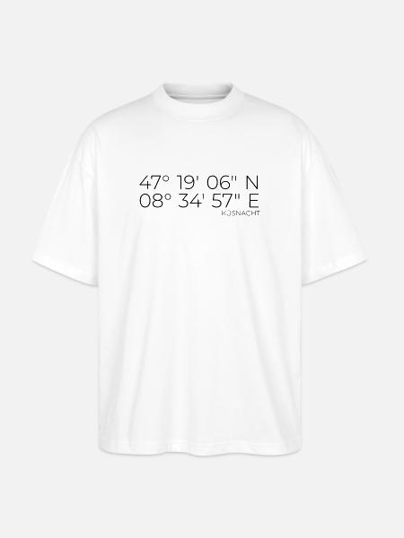 coordinates Küsnacht Zurich - Stanley/Stella Oversized Unisex Organic T-shirt Blaster 2.0 - white