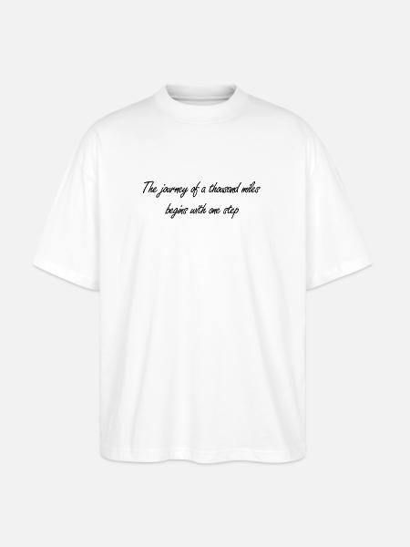 The journey of a thousand miles - Stanley/Stella Oversized Unisex Organic T-shirt Blaster 2.0 - white