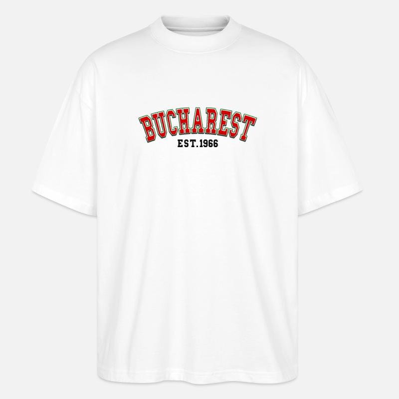Bukarest Est. 1966 - Stanley/Stella Oversized Unisex Bio T-Shirt Blaster 2.0 - Weiß