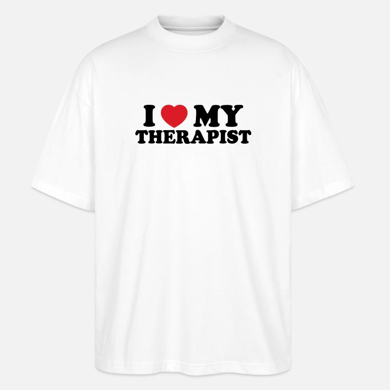 Fette Herz-Typografie - Stanley/Stella Oversized Unisex Bio T-Shirt Blaster 2.0 - Weiß