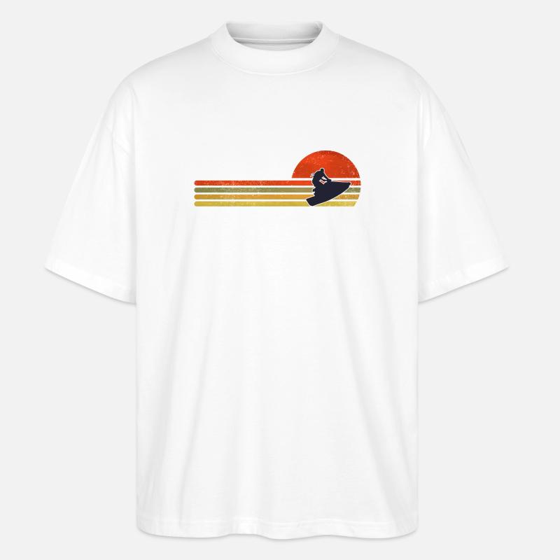 Retro Sunset Snowboard - T-shirt bio Blaster 2.0 coupe oversize Stanley/Stella Unisexe - blanc