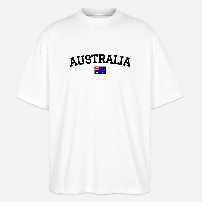 Australien Flagge Design Schwarz - Stanley/Stella Oversized Unisex Bio T-Shirt Blaster 2.0 - Weiß