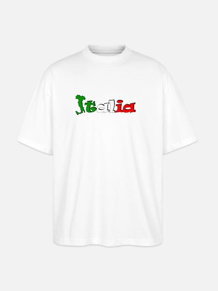 T-shirt logo Italia - Stanley/Stella Oversized Unisex Organic T-shirt Blaster 2.0 - white