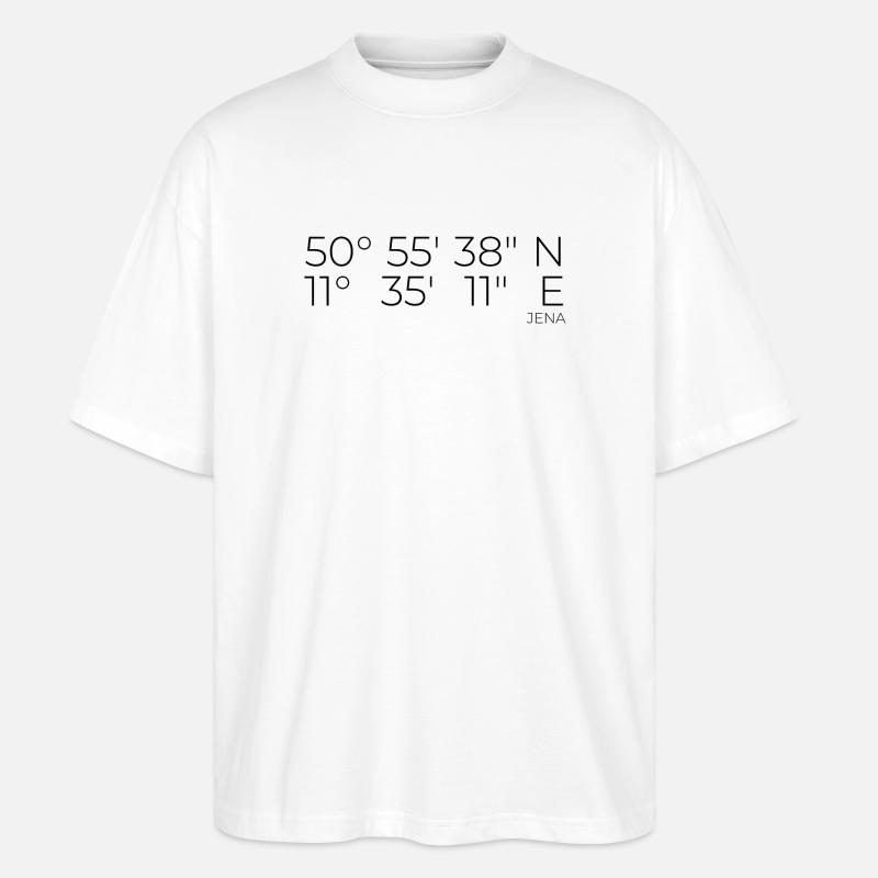 Coordinates Jena, Thuringia - Stanley/Stella Oversized Unisex Organic T-shirt Blaster 2.0 - white
