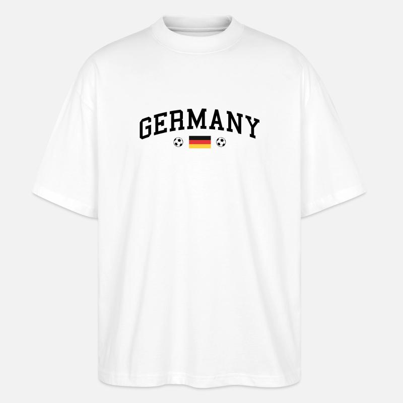 Germany mit Flagge - Stanley/Stella Oversized Unisex Bio T-Shirt Blaster 2.0 - Weiß