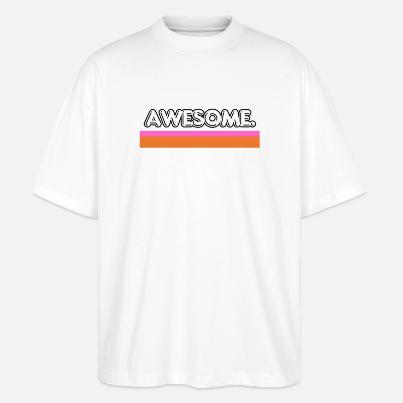 Super rayure rétro - T-shirt bio Blaster 2.0 coupe oversize Stanley/Stella Unisexe - blanc