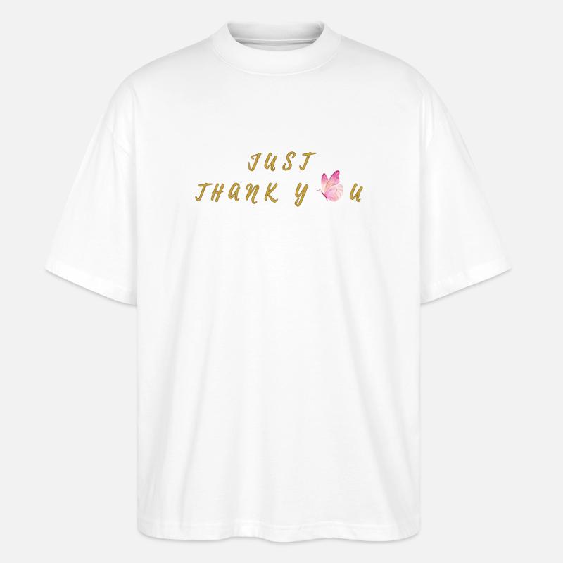 Danke Schmetterling Goldschrift - Stanley/Stella Oversized Unisex Bio T-Shirt Blaster 2.0 - Weiß