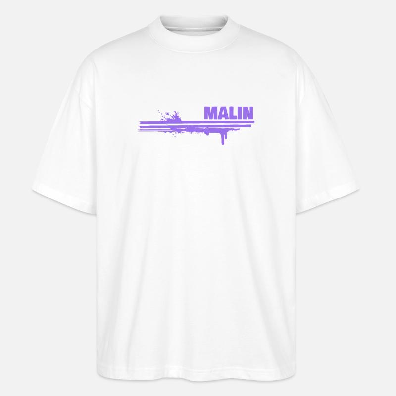 Geschenk für Malin - Stanley/Stella Oversized Unisex Bio T-Shirt Blaster 2.0 - Weiß