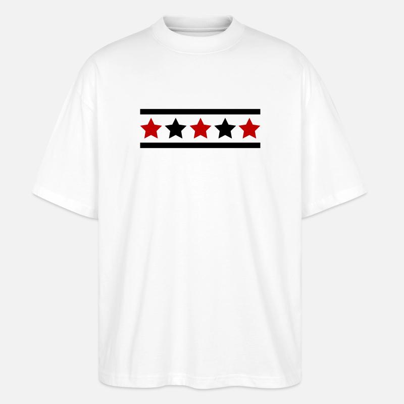 Star Pattern - Stanley/Stella Oversized Unisex Organic T-shirt Blaster 2.0 - white