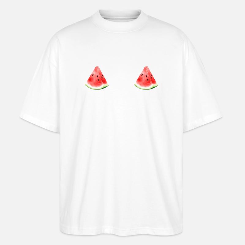 Pastèque pastèque  - T-shirt bio Blaster 2.0 coupe oversize Stanley/Stella Unisexe - blanc