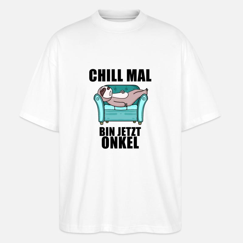Onkel - Onkel werden - Stanley/Stella Oversized Unisex Bio T-Shirt Blaster 2.0 - Weiß