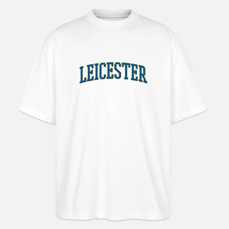 Mot de lycée Varsity de Leicester - T-shirt bio Blaster 2.0 coupe oversize Stanley/Stella Unisexe - blanc