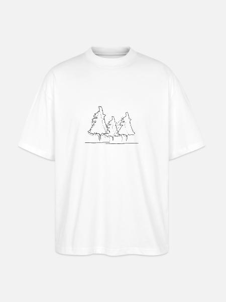 Tree Forest Lineart - Stanley/Stella Oversized Unisex Organic T-shirt Blaster 2.0 - white