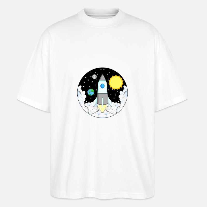 Rocket Space Space - Stanley/Stella Oversized Unisex Organic T-shirt Blaster 2.0 - white