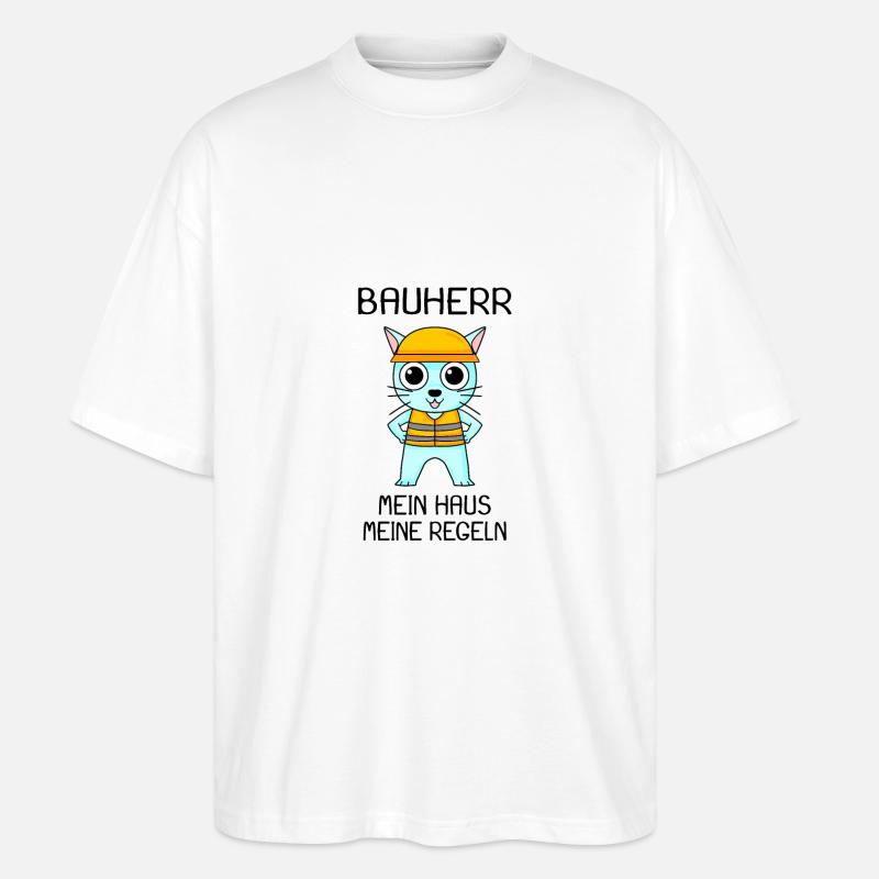 Bauherr Kind - Stanley/Stella Oversized Unisex Bio T-Shirt Blaster 2.0 - Weiß