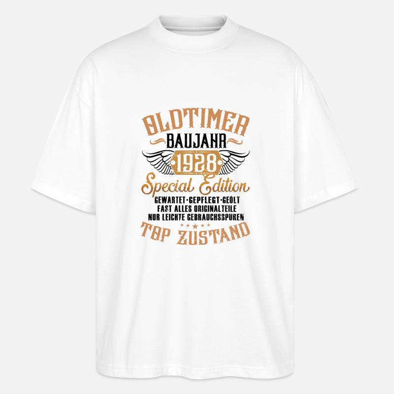 Oldtimer Baujahr 1928 - Stanley/Stella Oversized Unisex Bio T-Shirt Blaster 2.0 - Weiß