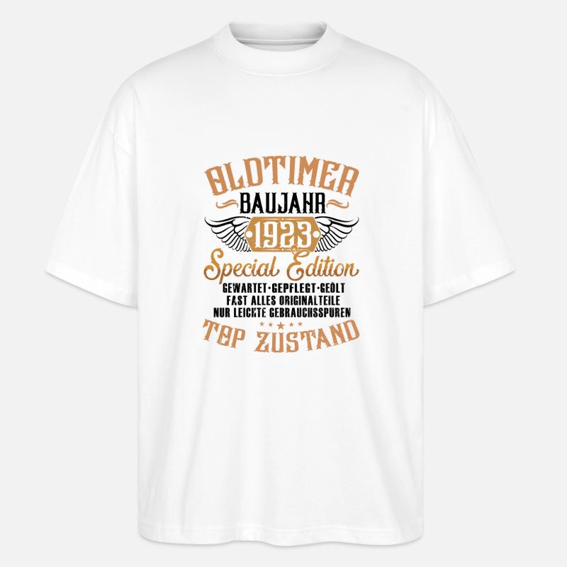 Oldtimer Baujahr 1923 - Stanley/Stella Oversized Unisex Bio T-Shirt Blaster 2.0 - Weiß