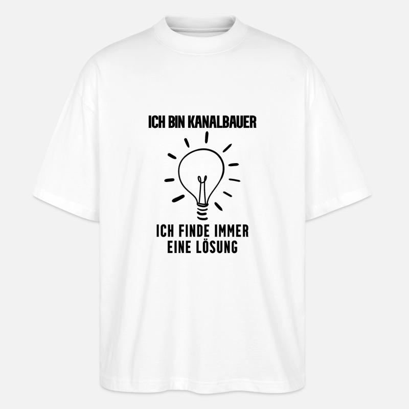 Kanalbauer Geschenk - Stanley/Stella Oversized Unisex Bio T-Shirt Blaster 2.0 - Weiß