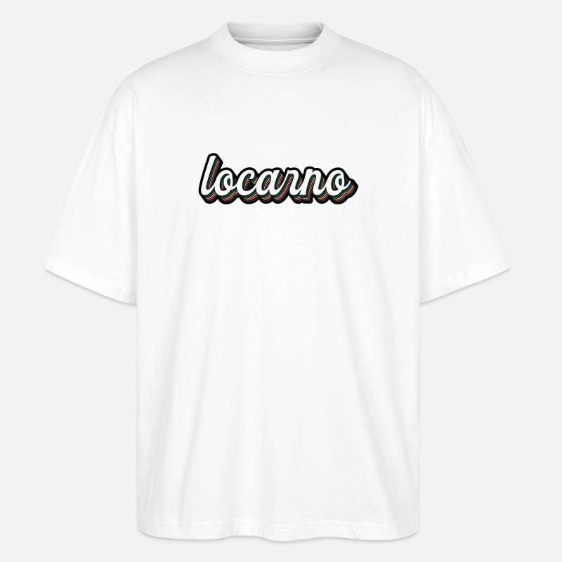 Locarno Rainbow Script - Stanley/Stella Oversized Unisex Organic T-shirt Blaster 2.0 - white