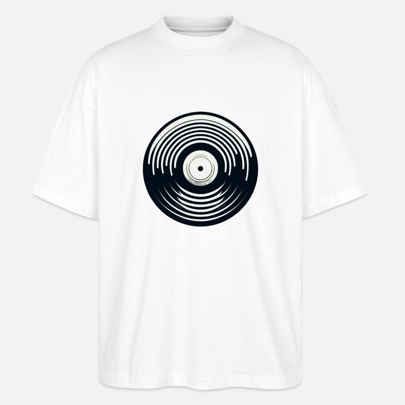Disque vinyle - T-shirt bio Blaster 2.0 coupe oversize Stanley/Stella Unisexe - blanc