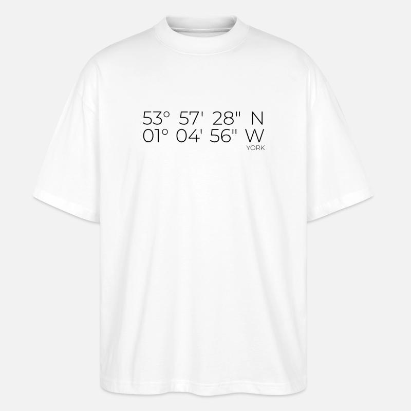 Coordonnées : York, Angleterre - T-shirt bio Blaster 2.0 coupe oversize Stanley/Stella Unisexe - blanc