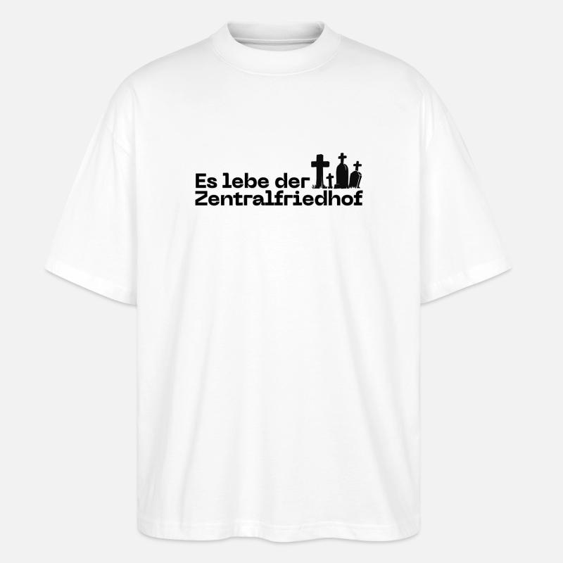Vive le cimetière central - Vienne austropop - T-shirt bio Blaster 2.0 coupe oversize Stanley/Stella Unisexe - blanc