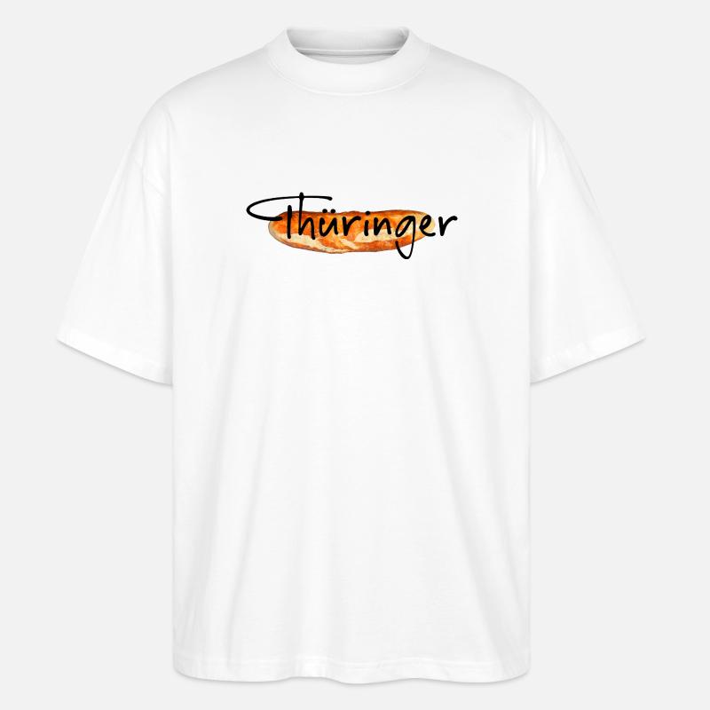 Bratwurst de Thuringe - T-shirt bio Blaster 2.0 coupe oversize Stanley/Stella Unisexe - blanc