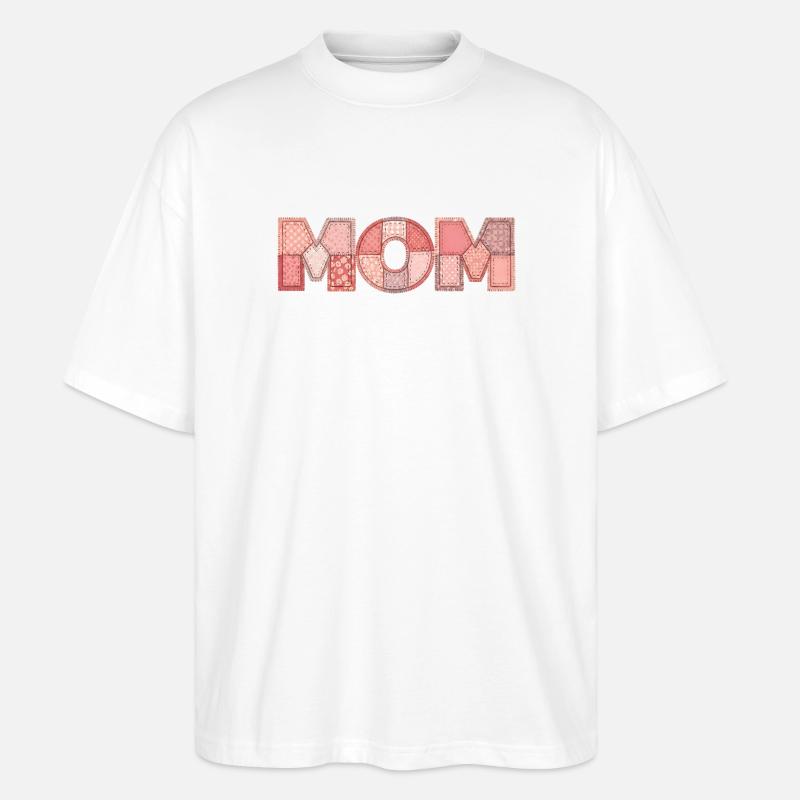 Mom Patchwork Blumen Muster Geschenk - Stanley/Stella Oversized Unisex Bio T-Shirt Blaster 2.0 - Weiß