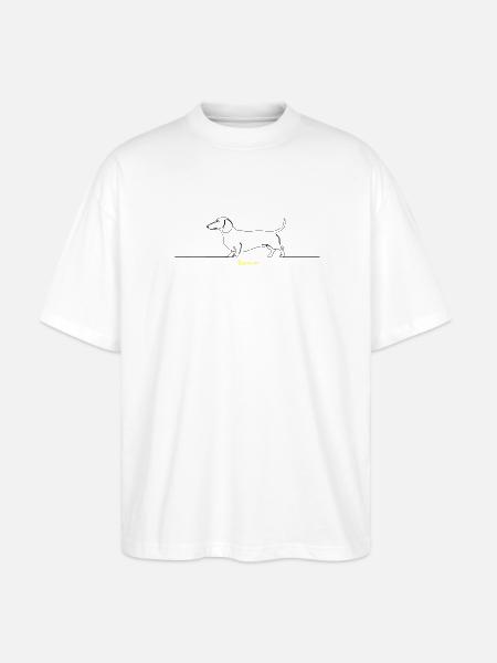 Dachshund Stur Line Art Saying - Stanley/Stella Oversized Unisex Organic T-shirt Blaster 2.0 - white