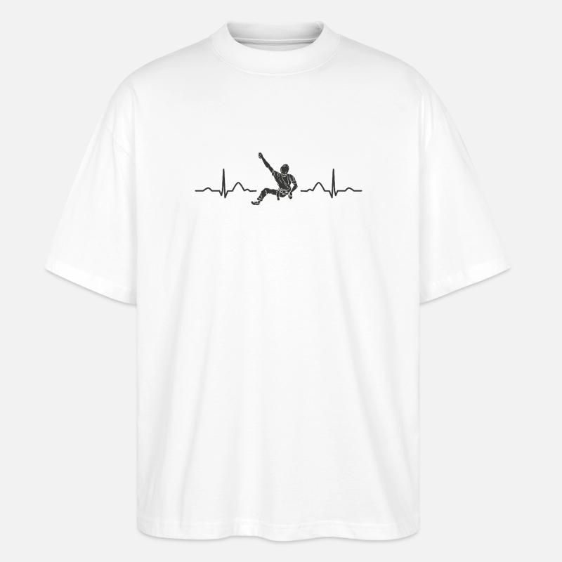 Boulderer Herzschlag Boulder Bouldern - Stanley/Stella Oversized Unisex Bio T-Shirt Blaster 2.0 - Weiß