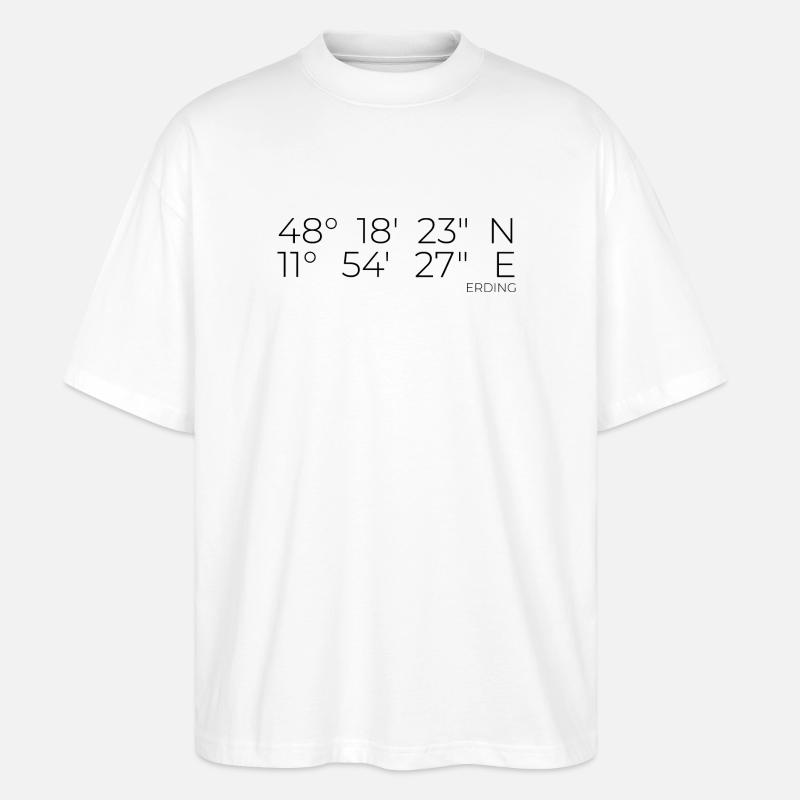 Koordinaten Erding - Stanley/Stella Oversized Unisex Bio T-Shirt Blaster 2.0 - Weiß