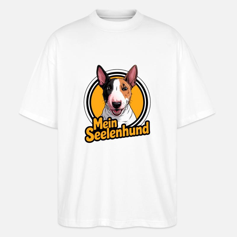 Minibullterrier - mein Seelenhund - Stanley/Stella Oversized Unisex Bio T-Shirt Blaster 2.0 - Weiß