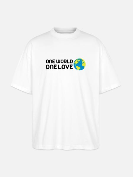 One World One Love - Stanley/Stella Oversized Unisex Organic T-shirt Blaster 2.0 - white