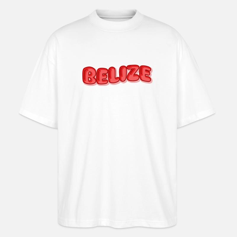 Gift for Belize - Stanley/Stella Oversized Unisex Organic T-shirt Blaster 2.0 - white