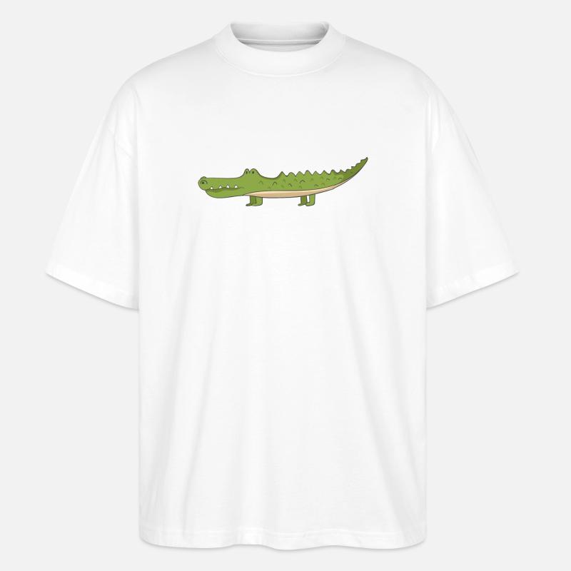 crocodile - Stanley/Stella Oversized Unisex Organic T-shirt Blaster 2.0 - white