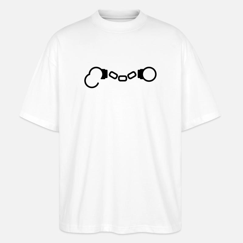 Handschellen -- ©roil - Stanley/Stella Oversized Unisex Bio T-Shirt Blaster 2.0 - Weiß
