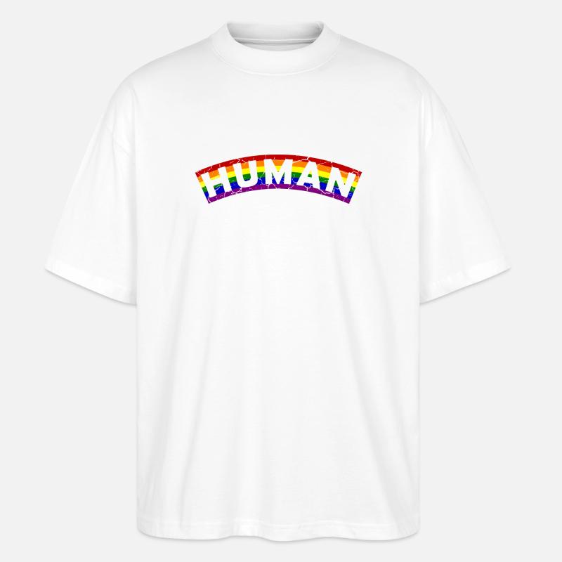Human Pride Flag Design - Stanley/Stella Oversized Unisex Bio T-Shirt Blaster 2.0 - Weiß