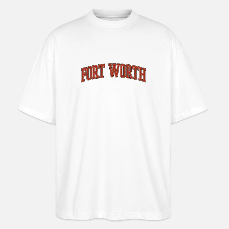 Fort Worth Hochschulbogen - Stanley/Stella Oversized Unisex Bio T-Shirt Blaster 2.0 - Weiß