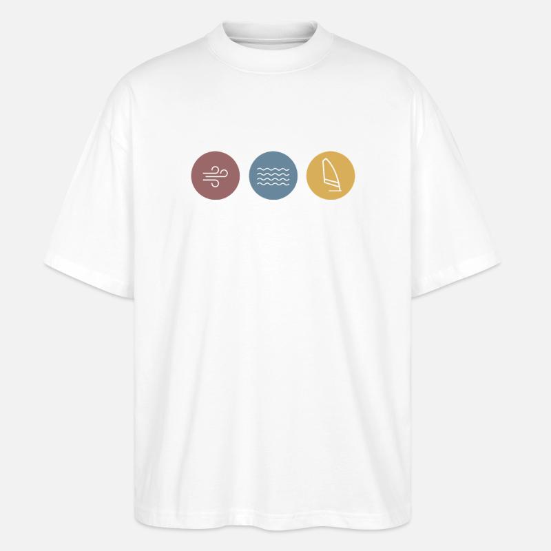 Bunte Icons Windsurfen - Stanley/Stella Oversized Unisex Bio T-Shirt Blaster 2.0 - Weiß
