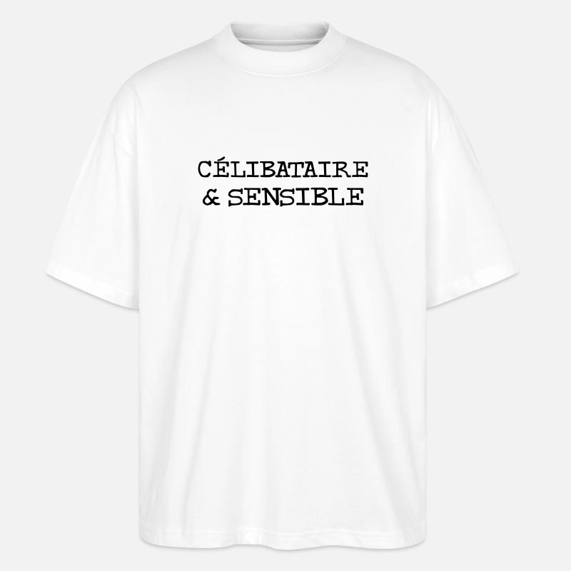 Célibataire & Sensible - T-shirt bio Blaster 2.0 coupe oversize Stanley/Stella Unisexe - blanc