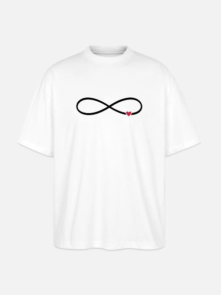 Infinity sign heart love gift - Stanley/Stella Oversized Unisex Organic T-shirt Blaster 2.0 - white