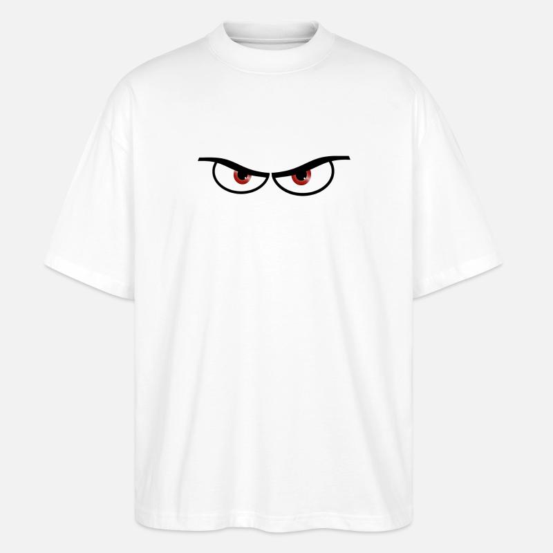 Böse Augen - Geschenk Idee - Stanley/Stella Oversized Unisex Bio T-Shirt Blaster 2.0 - Weiß