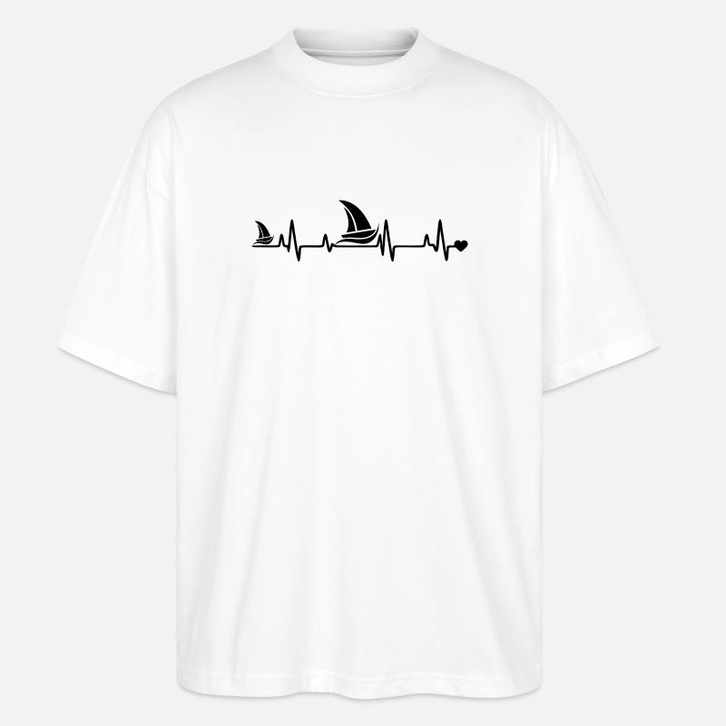 Segelboot  herz - Stanley/Stella Oversized Unisex Bio T-Shirt Blaster 2.0 - Weiß