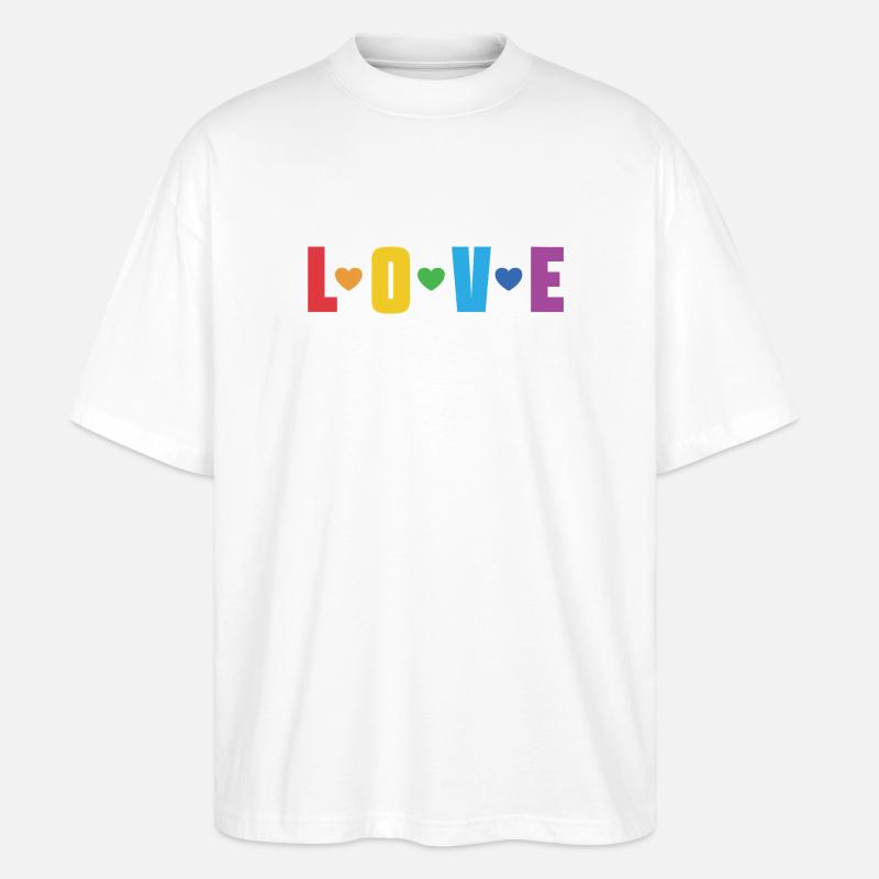 LGBT-Pride-Monat – Liebe ist Liebe - Stanley/Stella Oversized Unisex Bio T-Shirt Blaster 2.0 - Weiß