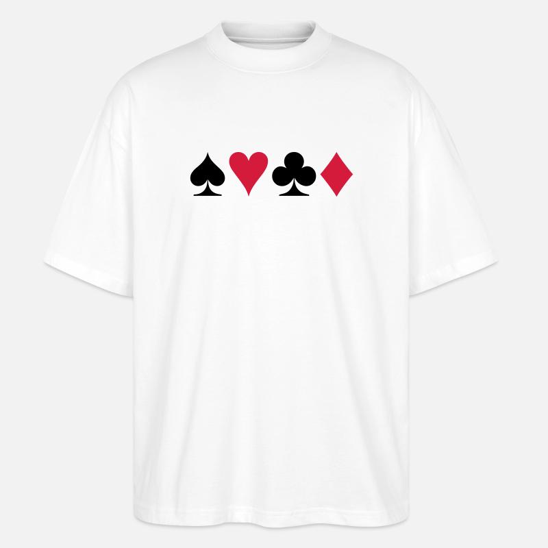 Poker (V) - Stanley/Stella Oversized Unisex Bio T-Shirt Blaster 2.0 - Weiß