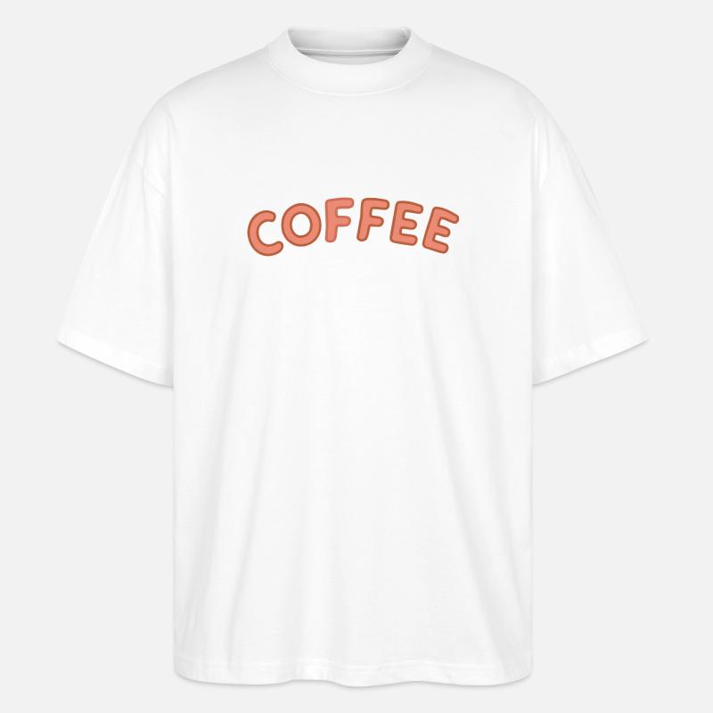 Kaffee-Letterpress-Bogen - Stanley/Stella Oversized Unisex Bio T-Shirt Blaster 2.0 - Weiß