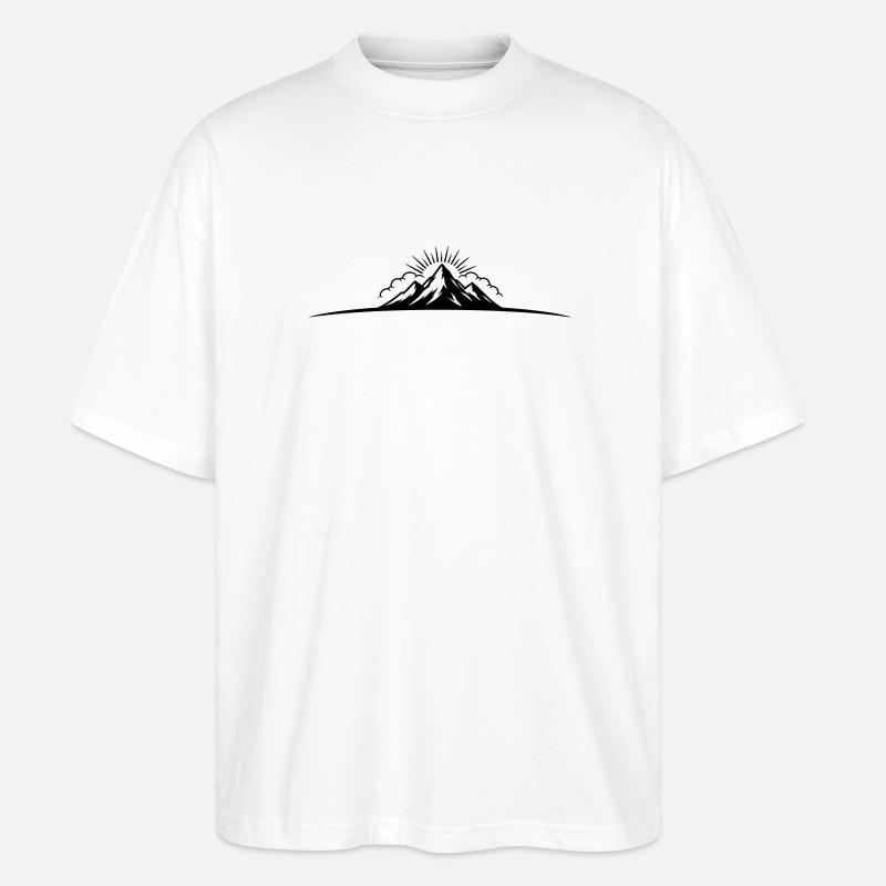 Berge Outdoor Symbol Mountains - Stanley/Stella Oversized Unisex Bio T-Shirt Blaster 2.0 - Weiß