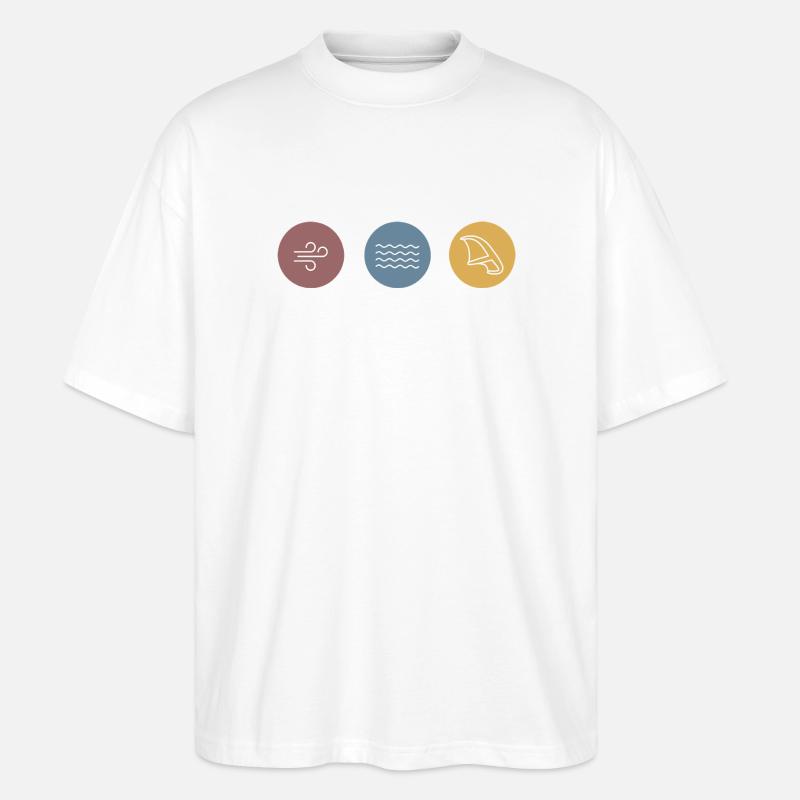Bunte Icons Wingfoil - Stanley/Stella Oversized Unisex Bio T-Shirt Blaster 2.0 - Weiß