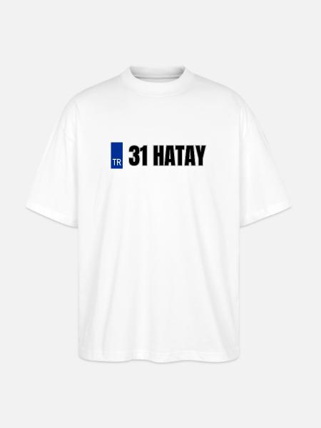 31 Hatay Kennzeichen | Türkisches Kennzeichen - Stanley/Stella Oversized Unisex Bio T-Shirt Blaster 2.0 - Weiß